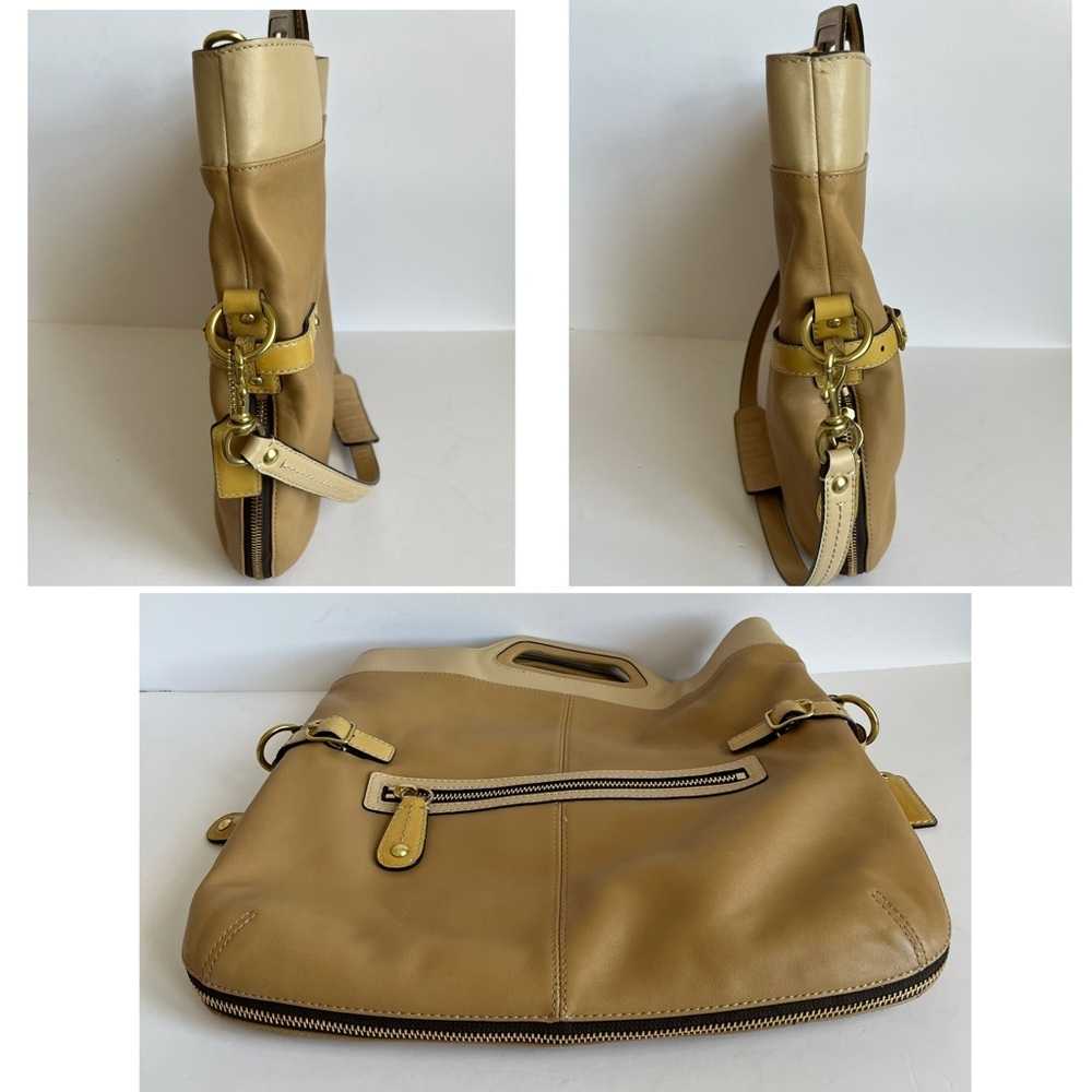 Coach Bonnie Tan Leather Foldover Convertible Bag - Picture 3 of 11